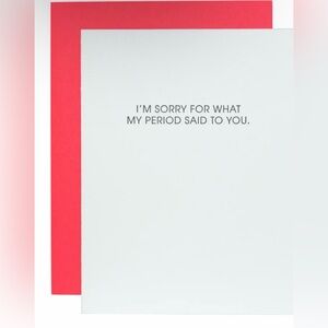 Sorry for what my period said to you greeting card boutique new with envelope